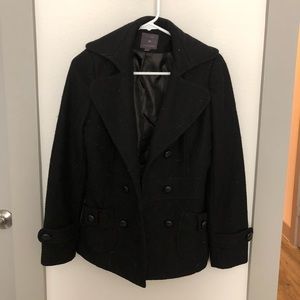 F21 Black peacoat